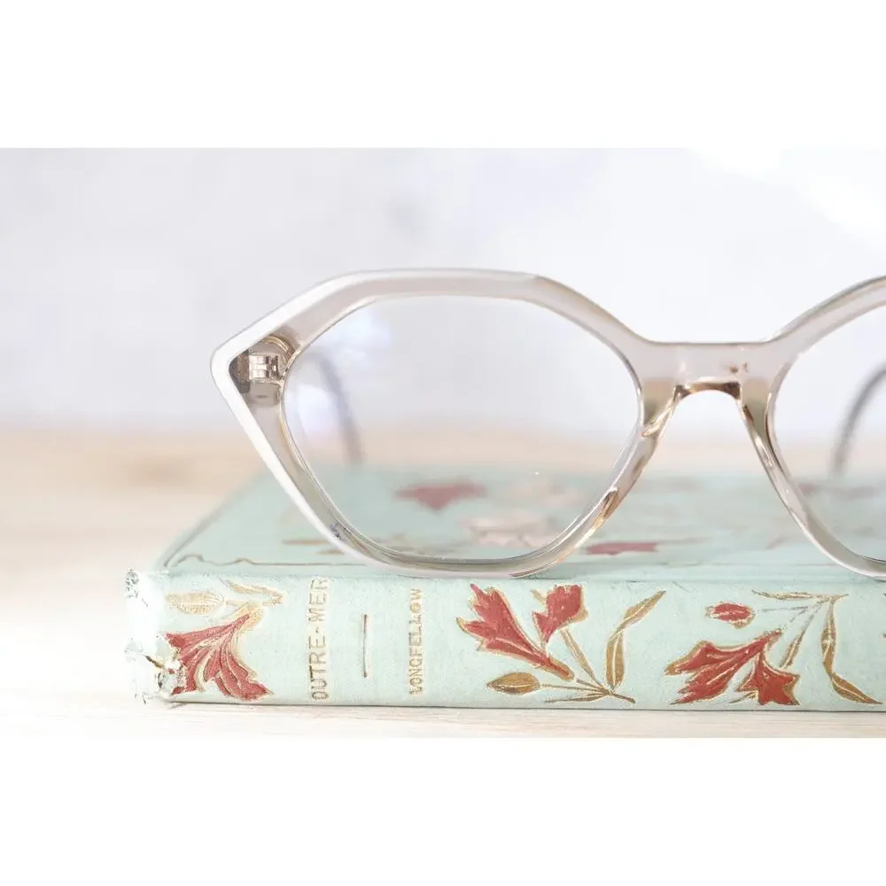 RES/REI Blackberry Eyeglasses Hand Made Italy 53-17 Retro Academia Hipster
